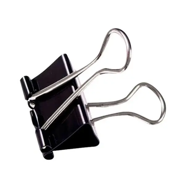 Image of Unbranded Foldback Clip 19mm Black (Pack of 100) 22481 WS22481