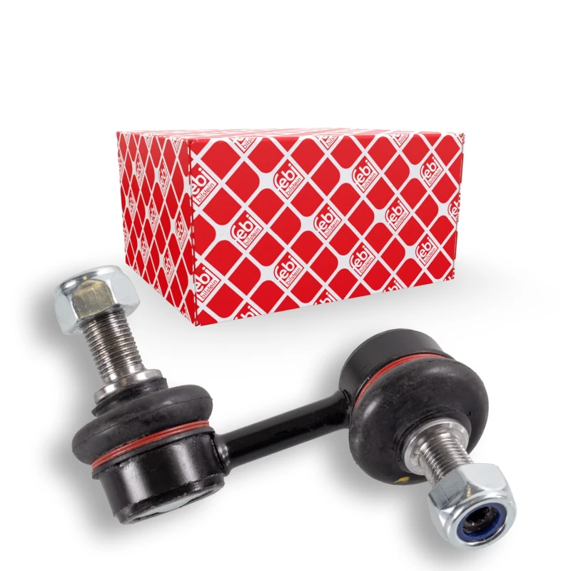 Image of FEBI BILSTEIN 27987 Anti-roll bar link OE Turbo NEW, Front Axle Left, with nuts Steel Link Stabiliser (3229)