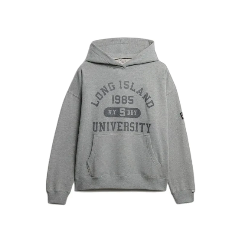 Image of Superdry Athletic Essentials Relaxed Hoodie, Grey, Size 14, Women Grey WXZG5 Female 14