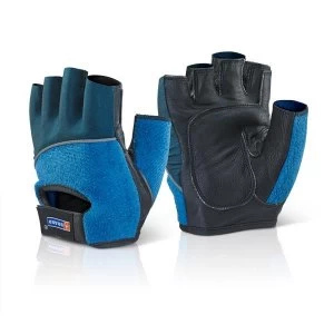 image of BBrand Large Fingerless Gel Grip Gloves RedWhiteBlue