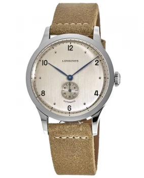Image of Longines Heritage Automatic 1945 Copper Dial Leather Strap Mens Watch L2.813.4.66.0 L2.813.4.66.0