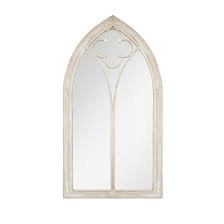 Image of La Hacienda Garden Mirror Church Window Stone Effect Glass and Steel
