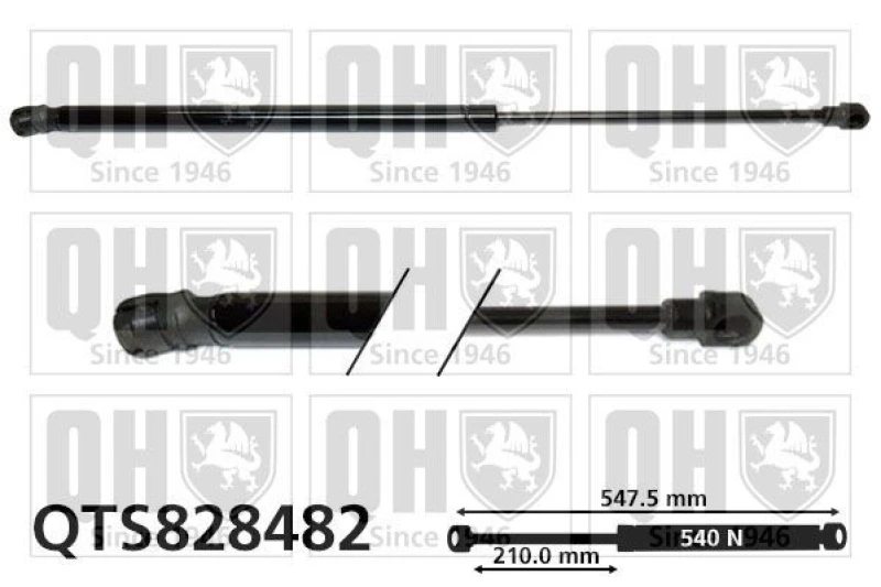 Image of QUINTON HAZELL Tailgate strut QUINTON HAZELL QTS828482