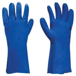 Image of Polyco Gloves Gauntlet Nitrile Size 8 Blue