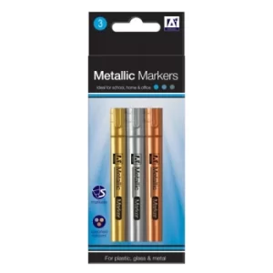 image of A Star Metallic Markers Pack 3