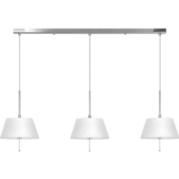 image of Linea Verdace Lighting - Linea Verdace Brezil 3 Light Straight Bar Pendant Ceiling Light Satin Nickel