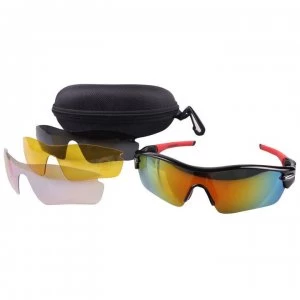 image of Muddyfox 300 Cycling Sunglasses Mens - Black/Red