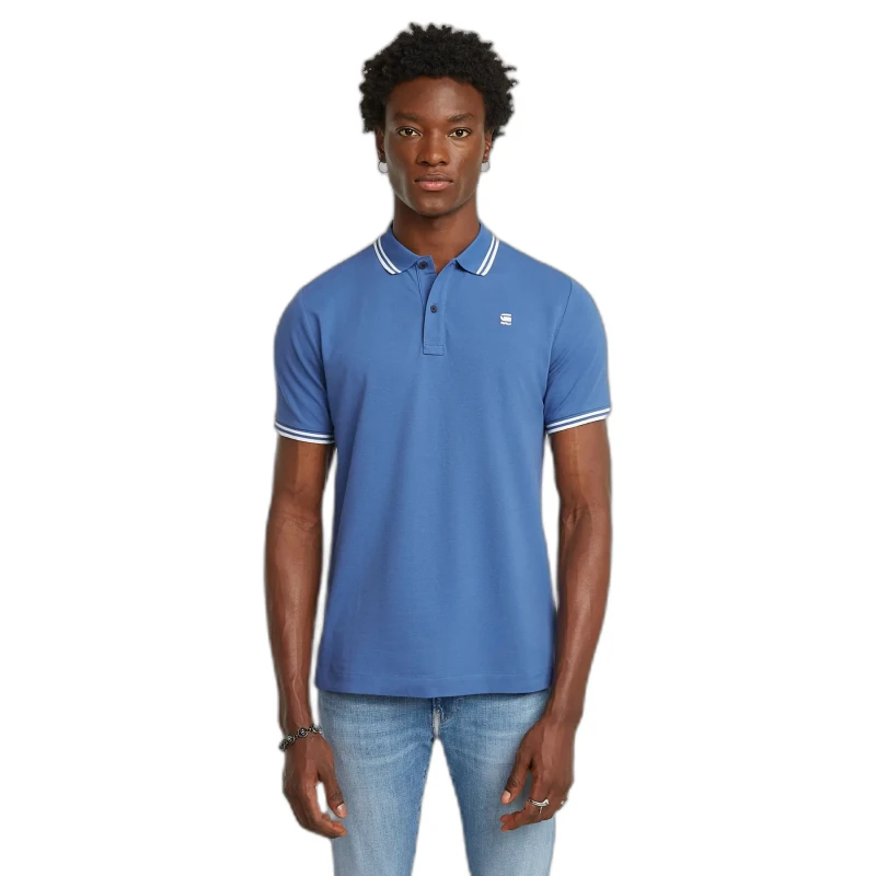 Image of G-Star Striped polo shirt G-Star Dunda Bleu Male XL