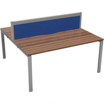 Image of 2 Person Double Bench Desk 1200X780MM Each - Silver/Dark Walnut