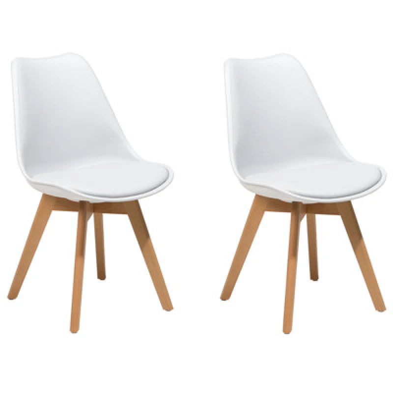 Image of Beliani Set Of 2 Dining Chairs Dakota Ii White