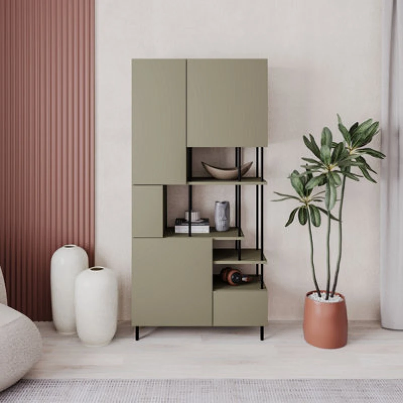 Image of Decortie Key' Modern Bookcase 84x175cm in Green Size: 3 Pack Green Unisex 3 Pack