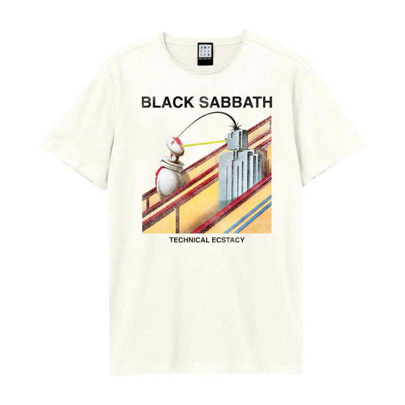 Image of Amplified Amplified Men Techincal Ecstacy Black Sabbath Vintage T-Shirt in White Size: 3X-Large White XXXL Male 5063806406914