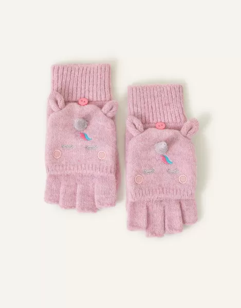 image of Girls Unicorn Knit Gloves