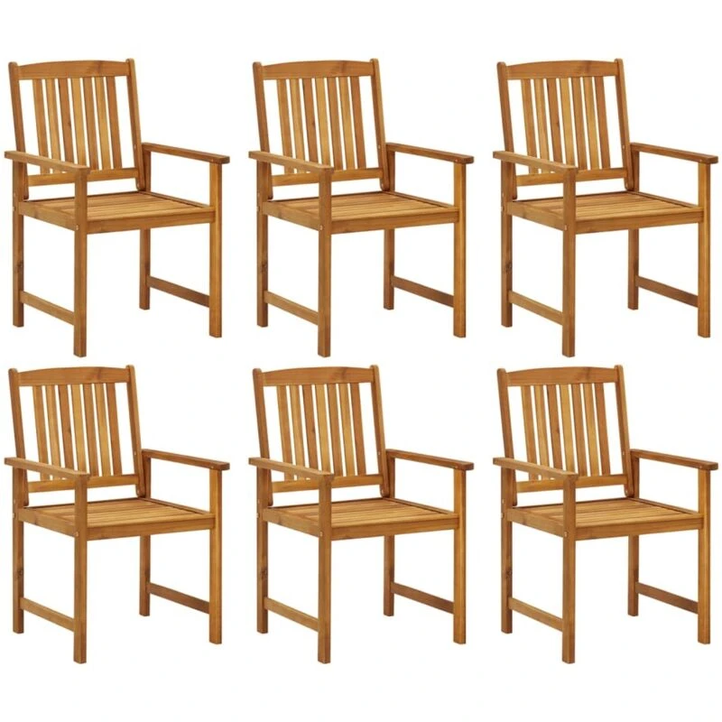 Image of VIDAXL Garden Chairs 6 pcs Solid Acacia Wood Vidaxl 8720286507414