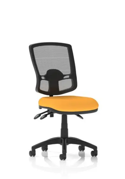 Image of Eclipse Eclipse Plus III Lever Task Operator Chair Deluxe Mesh Back With Bespoke Colour Seat In Senna Yellow KCUP1676