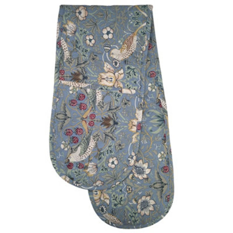 Image of William Morris Blue Strawberry Double Oven Glove