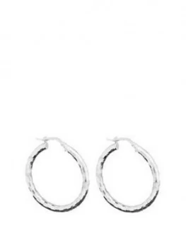 image of Simply Silver Sterling Silver Polished Diamond Cut Hoop Earrings