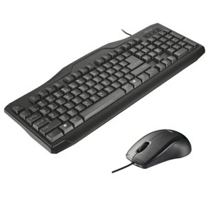Image of Trust Classicline Wired Keyboard and Mouse Bundle