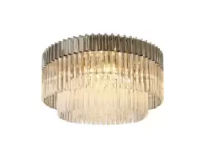 image of Ceiling Round 12 Light E14, Polished Nickel, Clear Glass, Item Weight: 28.4kg