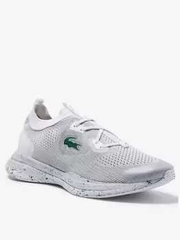 Image of Lacoste Mens Run Spin Eco Textile Trainers Size 11 UK Black & Off White