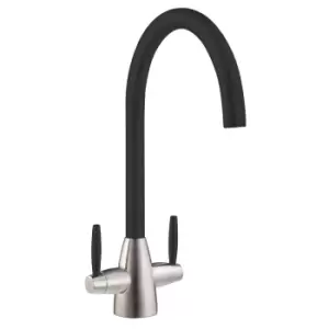 Medina Twin Lever Two Tone Kitchen Tap