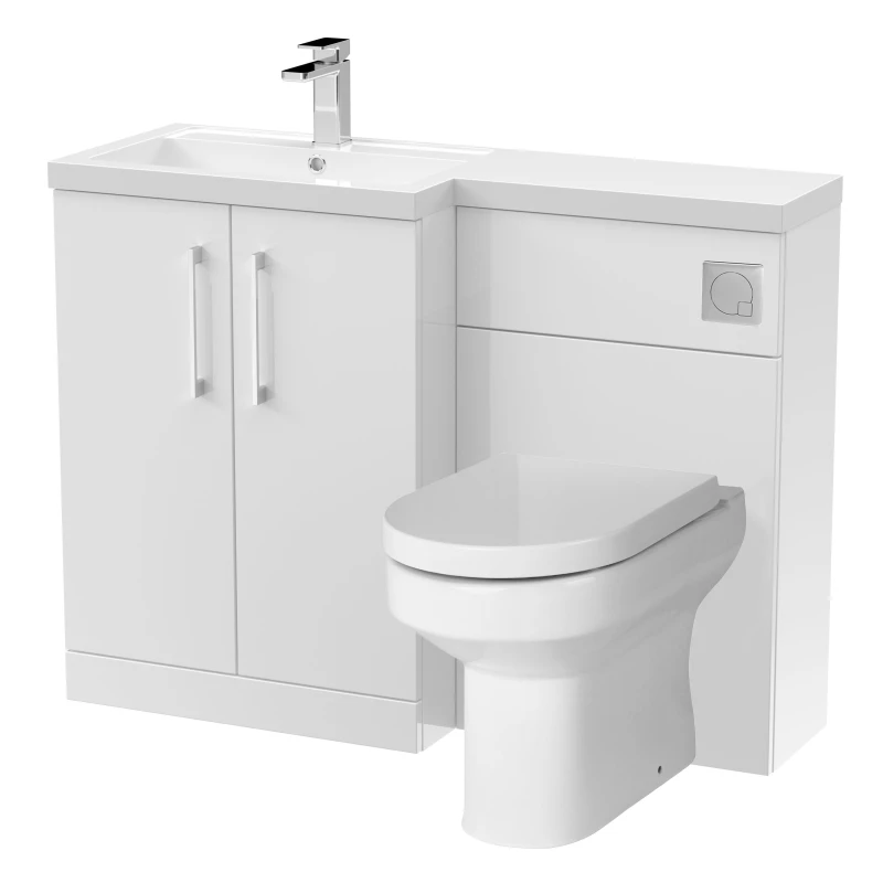 Image of Balterley Floor Standing Vanity Basin WC Unit Pan Seat Cistern Left Hand White White