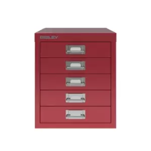 Image of Bisley 5 Drawer Cabinet, Cardinal Red