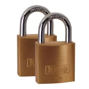 image of Kasp K12020D2 Brass Padlock - 20 mm - Twin-Pack - Keyed Alike