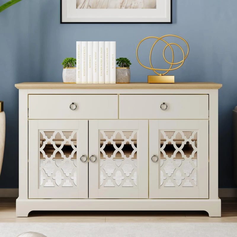 Image of GFW Honiton 3 Door 2 Drawer Sideboard Ivory