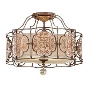 Image of 3 Light Semi Flush Ceiling Light British Bronze, E27