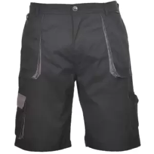 Image of Portwest Mens Texo Contrast Cargo Shorts (XS) (Black)