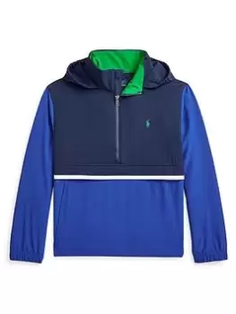 Image of Ralph Lauren Boys Windbreaker With Kangaree Pouch - Newport Navy, Newport Navy, Size Age: 6 Years