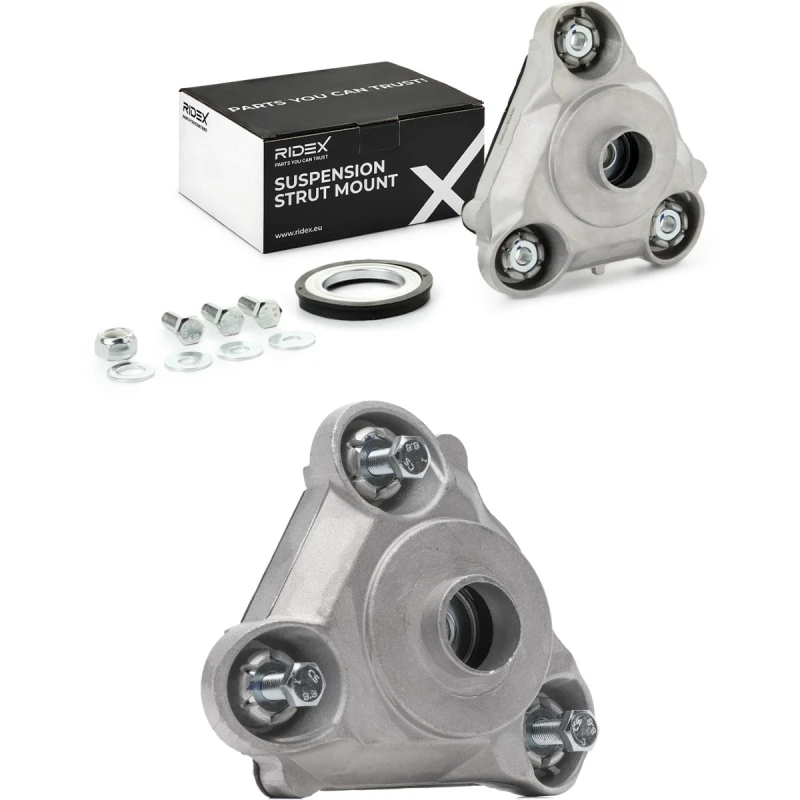 Image of RIDEX 1180S0407 Top strut mount Front Axle, with bearing(s) Suspension Strut Support Bearing (1180)