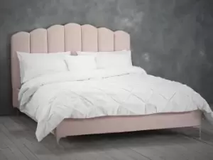 Image of LPD Willow 5ft King Size Pink Velvet Upholstered Fabric Bed Frame