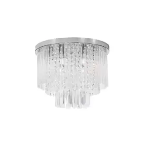 image of Columbus 6 Light Ceiling Light Chrome Metal Glass, K9 Crystal LED G9 - Merano