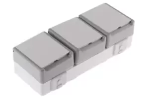 Image of Siemens Grey 3 Gang Plug Socket, 16A, Type F - German Schuko