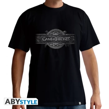 Image of Game Of Thrones - Opening Logo Mens Large T-Shirt - Black