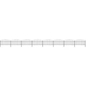 Image of Garden Fence with Spear Top Steel (0.75-1)x13.6 m Black Vidaxl Black