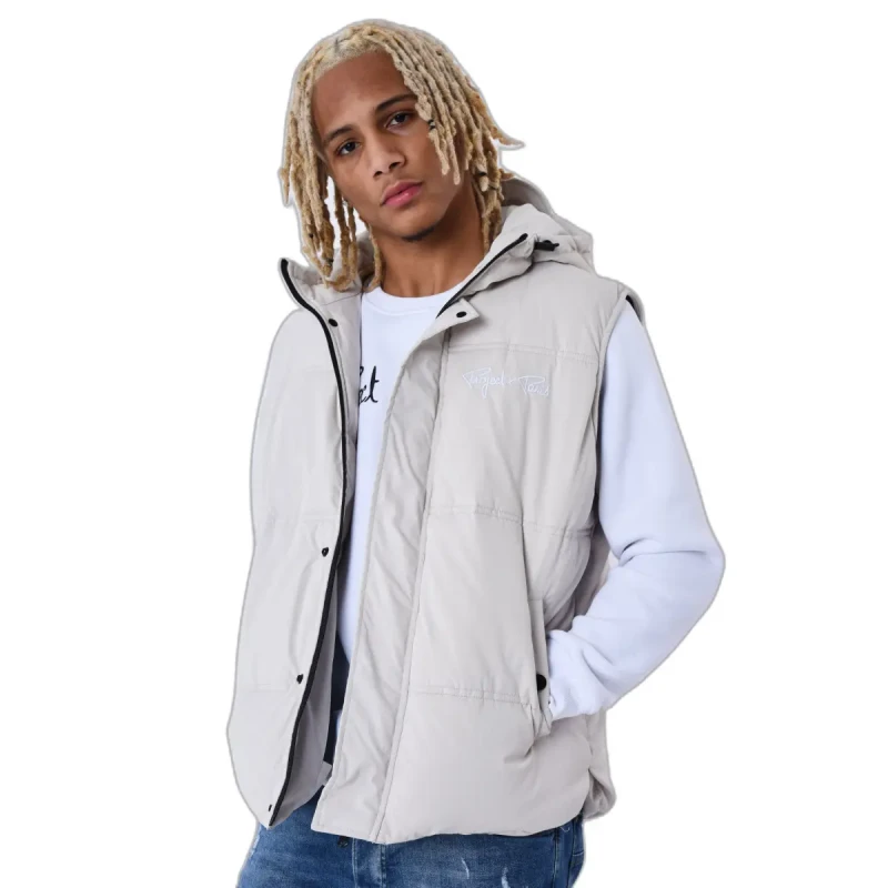 Image of Project X Paris Hooded sleeveless jacket Project X Paris Gris Male S