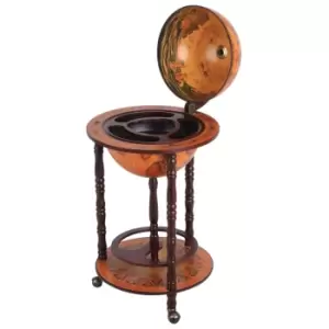 Image of HOMCOM Globe Wine Trolley With 3 Wheels - Dark Red