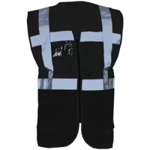 Image of Yoko Hi-Vis Premium Executive/Manager Waistcoat / Jacket (2XL) (Black) - Black