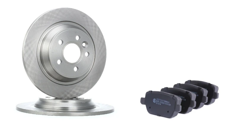 Image of RIDEX 3405B1190 Brake disc and pads set Rear Axle, Brake Disc Type: Solid, not prepared for wear warning indicator Brake Set,disc brakes (3405)