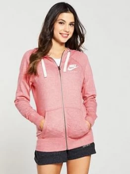 Image of Nike Sportswear Gym Vintage Full Zip Hoodie Coral Size XL Women