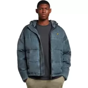 Image of Lyle & Scott Mens Washed Wadded Hooded Insulated Jacket M - Chest 38-40' (96-101cm)