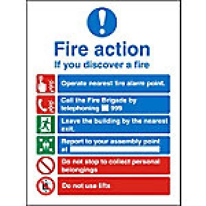 Fire Sign Fire Action Vinyl 30 x 20 cm