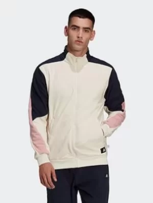 Image of adidas Polar Fleece Track Top, White, Size S, Men