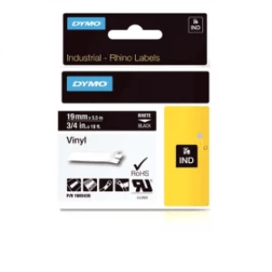 Image of Dymo 1805436 White on Black Label Tape 19mm x 5.5m