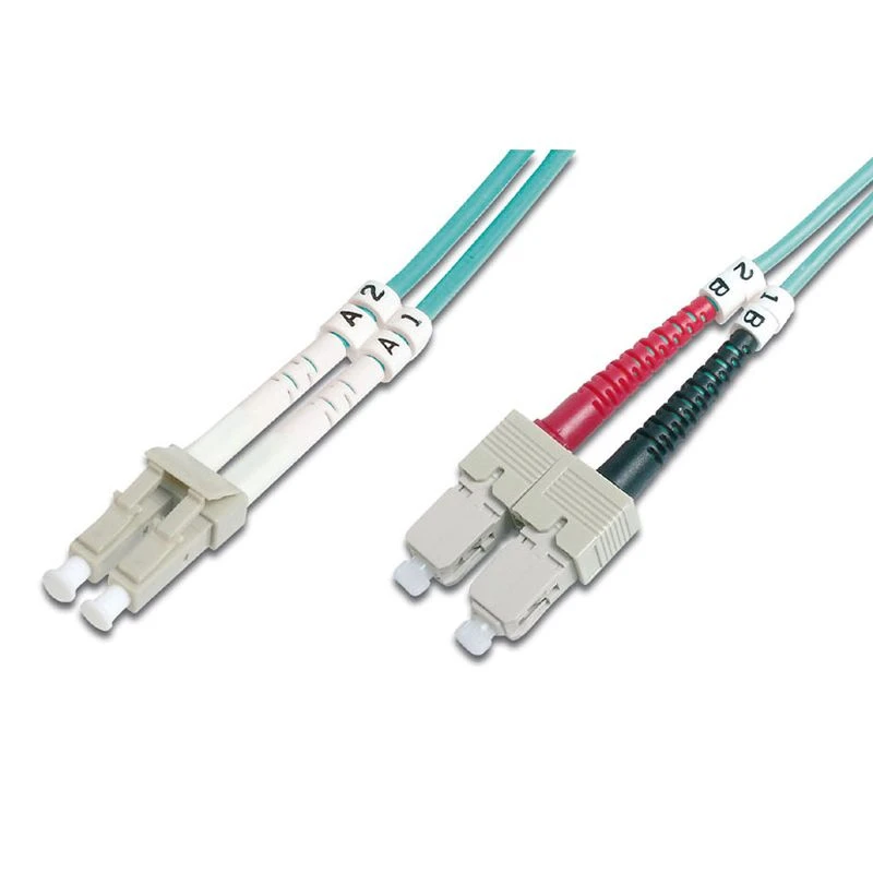Image of FDL 1M OM3 50/125 LC-SC DLX 2.8mm FIBRE OPTIC CABLE - AQUA