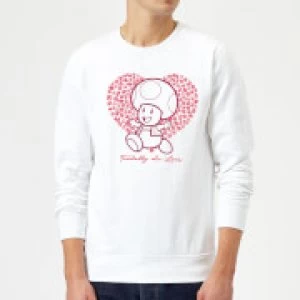 Image of Super Mario Toadally In Love Sweatshirt - White - XXL