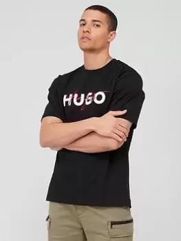 Image of HUGO Dakaishi Relaxed Fit T-Shirt - Black, Size S, Men